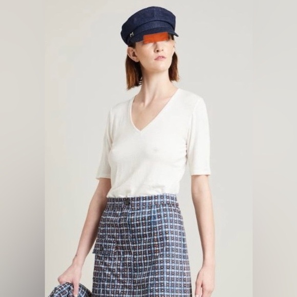 NWOT Marella by Max Mara Beret of Denim Cotton with Visor Lined. Sz:OS Spring - Picture 5 of 16